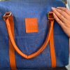 Denim Duffle Bag For Women Blue #DB-Blue-01 - Image 2
