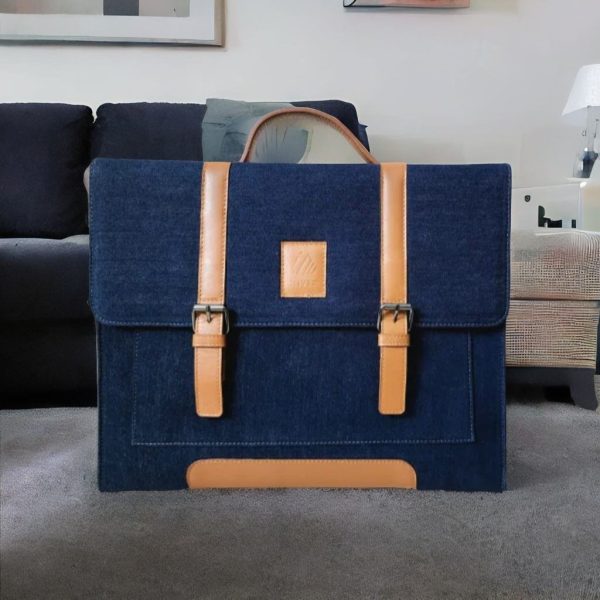 Denim Laptop Bag Office Bag For Men  #LB-Blue-01 - Image 3