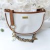 Denim Dancer Crescent Crossbody Handbag For Women - White