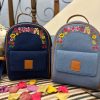 Denim Floral Mini Backpack  For Women #MBP-Indigo - Image 2