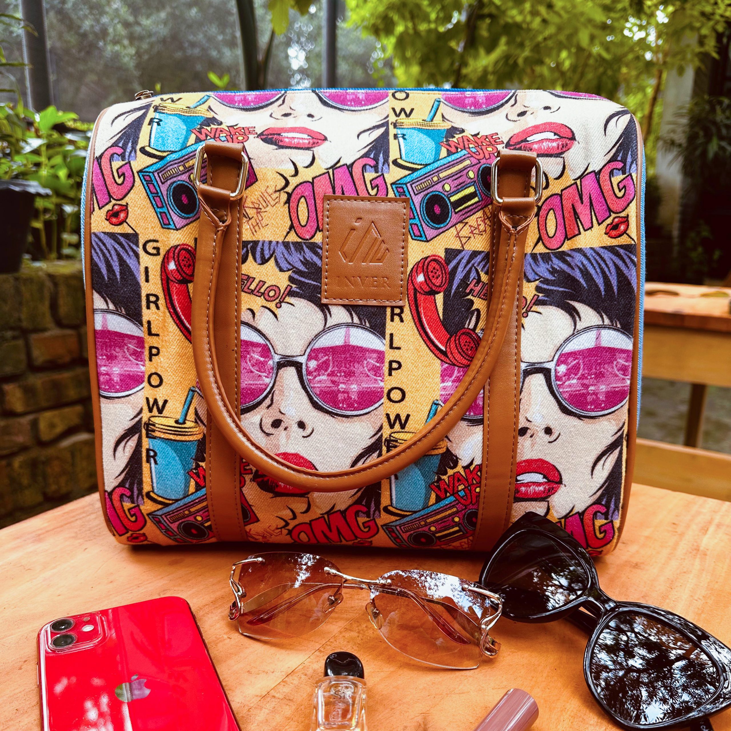 Cool Girl Power Printed Denim Duffle Bag – Fashionable & Spacious Denim Duffle Bag price in Bangladesh
